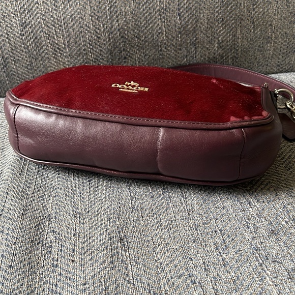 COACH CHELSEA BURGUNDY HAIR CALF/ SMOOTH LEATHER CROSSBODY BAG - Picture 10 of 16